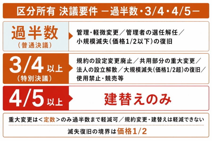 図 区分所有 — 決議の要件(タップ/ピンチで拡大)