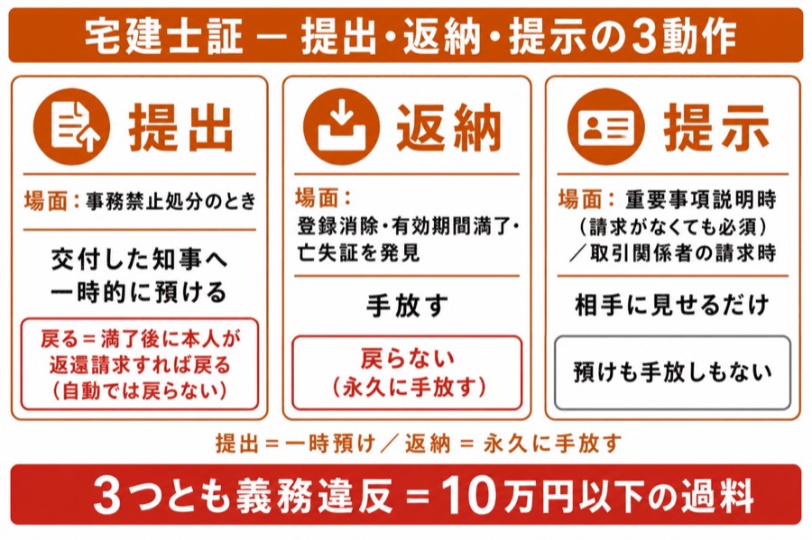 図 宅建士証が必要な3場面（タップ／ピンチで拡大）