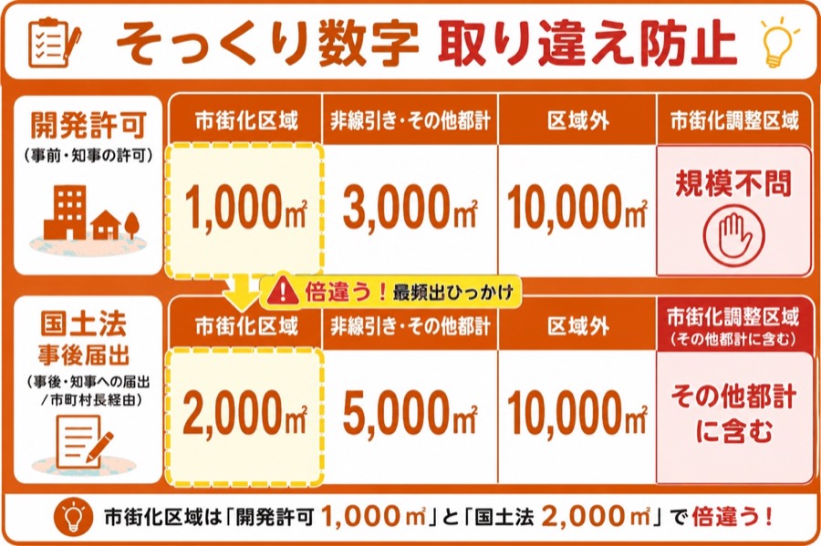 図 面積基準の比較(開発・国土)(タップ/ピンチで拡大)