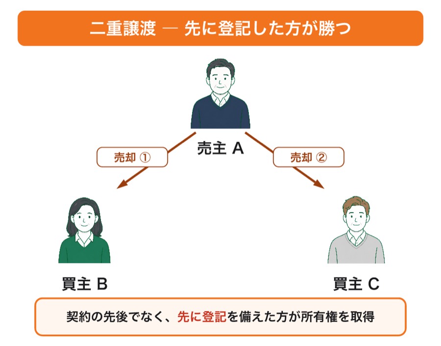 図 二重譲渡と対抗要件(タップ/ピンチで拡大)